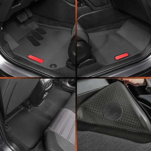 BaseLayer Elite Floor Mats for Honda CR-V (2017-2022) – Made in USA – Precision Fit Heavy Duty All-Weather Mats for Honda CRV – LX, EX, Hybrid, Touring, Special Edition – Front & Rear (Red Logo)