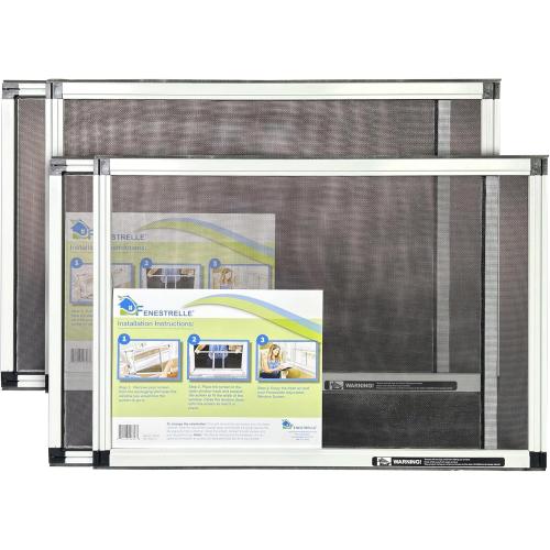 Fenestrelle Expandable Window Screen – 15″ H × 21″–40″ W Horizontal, 2‑Way Adjustable Window Screen with Flame Resistant Fiberglass Mesh, Pack of 2
