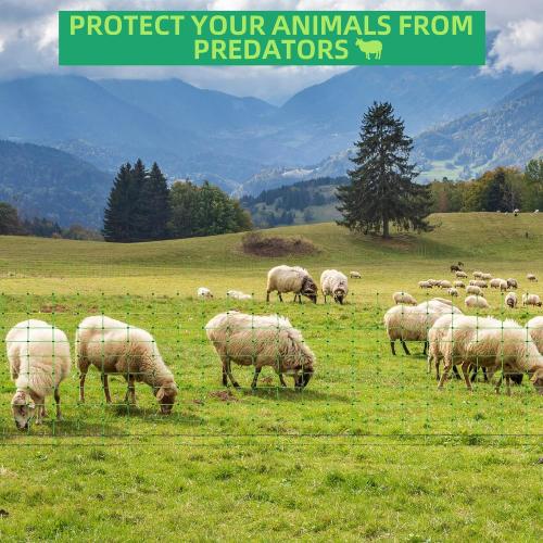 Electric Fence Netting, 49.6 H x 164' L, Portable Livestock Nets Mesh for Hog, Dogs, Deer, Goats, Larger Animals Electric Fencing for Backyards, Homesteaders, Farms, Ranches, Gardens