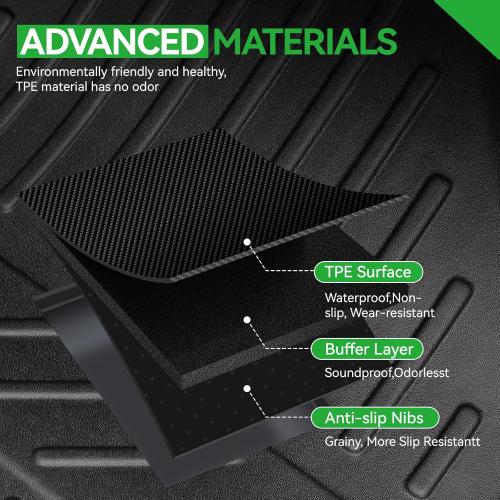 Cargo Liners & Backrest Mat for 2025 2026 Chevy Equinox Fuel (Only for Gas)/2025 GMC Terrain, All Weather TPE Trunk Mat Back Seat Cover for Chevrolet Equinox Accessories