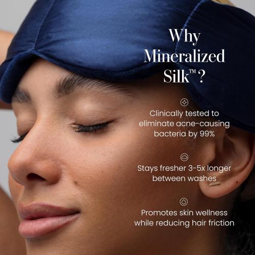 nodpod Mineralized Silk Gentle Pressure Sleep Mask, Weighted Eye Mask | Patented Light Blocking Design for Sleeping, Travel & Relaxation, Bead Filled, Machine Washable, BPA-Free, Sapphire