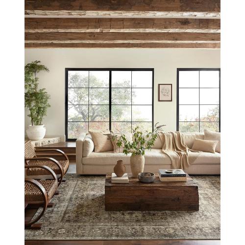 Loloi Magnolia Home by Joanna Gaines Sinclair Collection SIN-01 Pebble/Taupe 2'-3 x 7'-6, .25 Pile Height, Machine Washable, Runner Rug