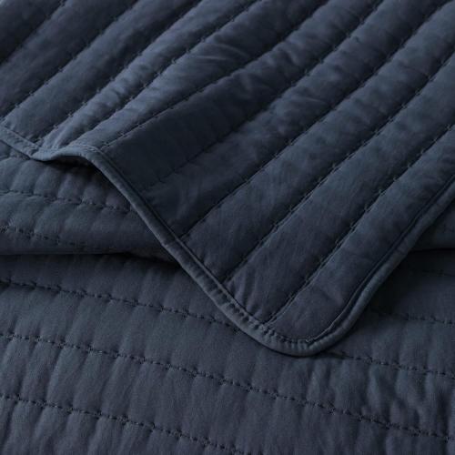 California Cal King Size Quilt Navy Blue Lightweight Bedspread Coverlet, Quilted Blanket Thin Comforter Bed Cover