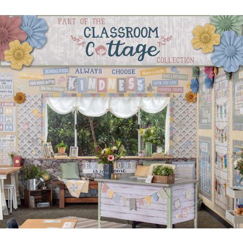 Teacher Created Resources Cottage Blue Scalloped Rolled Border Trim - 50ft - Decorate Bulletin Boards, Walls, Desks, Windows, Doors, Lockers, Schools, Classrooms, Homeschool & Offices