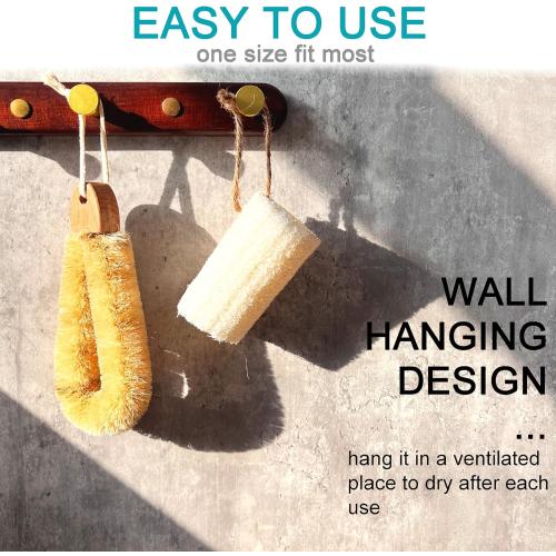 Mr.Cui'shop 2PACK Quality SISAL All Natural Spa Foot Brush with Wooden Handle - Dry or Wet Use - 7.3 inch Length - Exfoliates, Improves Blood Circulation, Cellulite Reduction