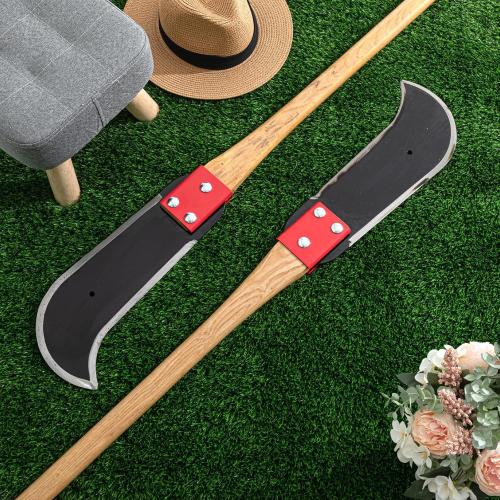 2 Pcs Bush Axe Ditch Bank Blade with Wood Handle Bushcraft Axe Branch Garden Tool 16-inch Head with 40-inch Handle for Yard Garden Work