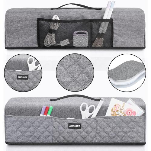 AMOIGEE Dust Cover for Cricuttt Explore Air 2, Explore 3, Maker 3, Maker Cover With Pockets for Cricuttt Accessories and Supplies