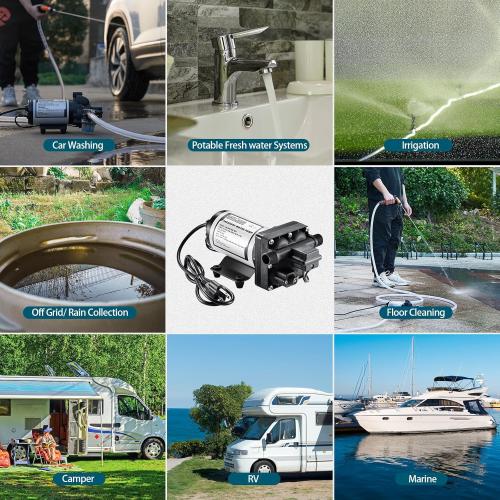 WASSERMANN Water Pressure Booster Pump 115V AC with Pressure Switch,Self-priming Water Pump 5.0GPM 55PSI,for RV Kitchen Barthroom Marine Yacht Garden