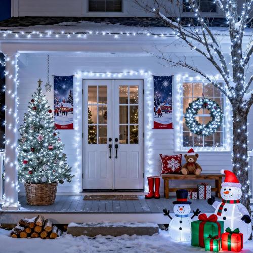 JMEXSUSS 66ft 200 LED White Christmas Lights Indoor Outdoor, Connectable String Twinkle Lights Outdoor Clear Wire Plug in for Bedroom House Fireplace Christmas Tree Decoration