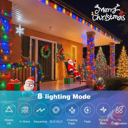 Christmas Lights 1000 LED 328 FT, Waterproof Christmas Tree Lights with 8 Modes, Remote Control 3 Timers & Memory Function Xmas Decorations for House and Holiday (Multicolor)