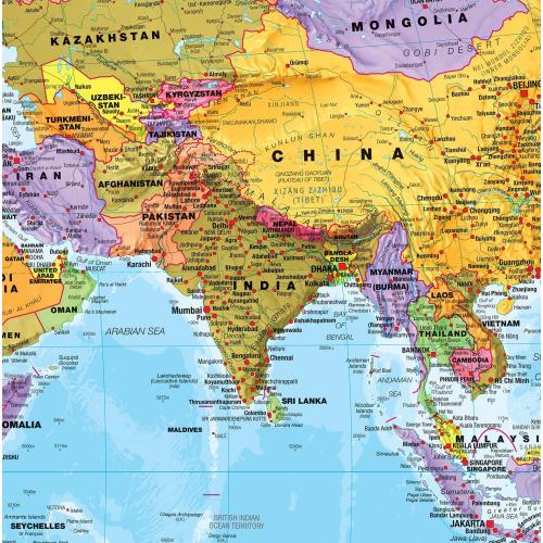 Size 46 x 80  Maps International Giant World Map - Mega-Map Of The World - 46 x 80 - Fully Laminated - 2025 Updated