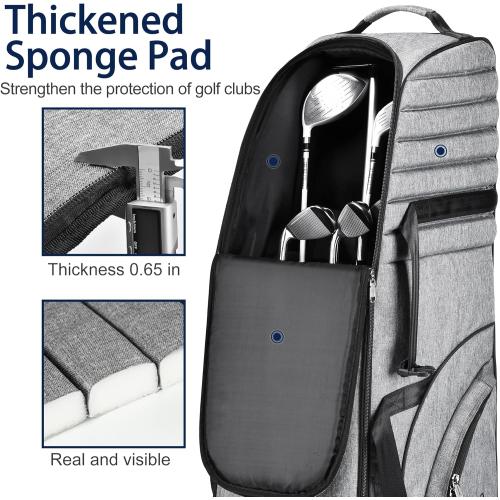 Partage Golf Travel Bag with Wheels, Golf Travel Case for Airlines, 900D Heavy Duty Oxford