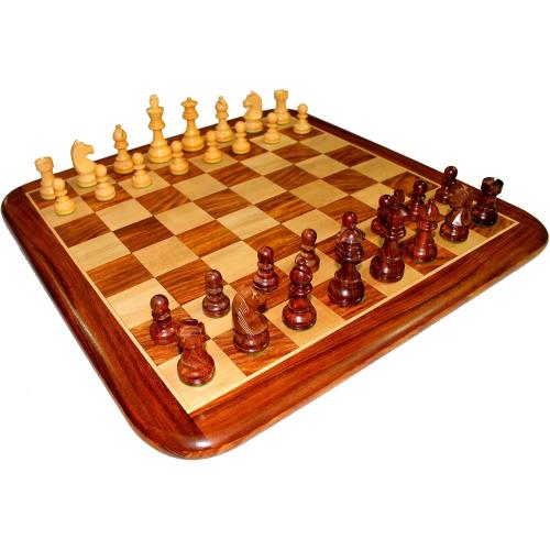 StonKraft 21 X 21″ Collectible Acacia Wood Chess Game Board Set Wooden Crafted Pieces
