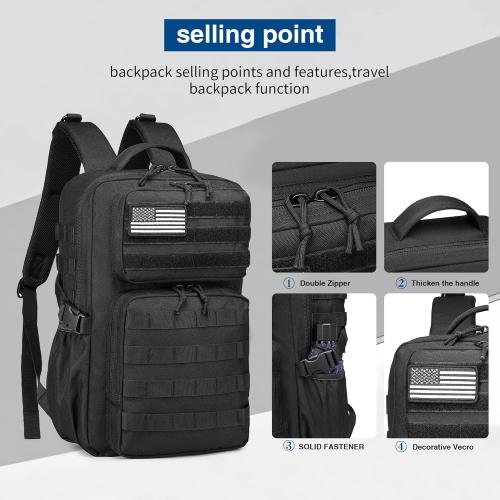 Military Tactical Backpack for Men Waterproof Daypack 3 Day Assault Pack Molle Bag with Water Bottle Holder
