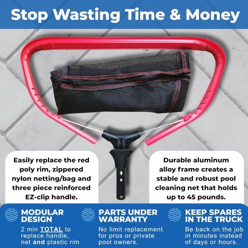 ProTuff PRO Ultimate Silt & Leaf Rake Bundle - 490 Promise Unlimited & Unconditional Replacements - 2-Items: 20 Medium & 18 Fine Mesh Pool Cleaner for Sand, Silt, Pollen, Leaves & Twigs