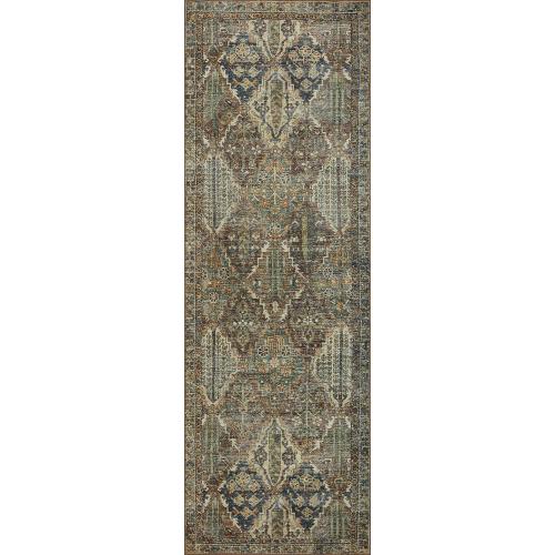 Loloi Magnolia Home by Joanna Gaines Banks Collection BAN-05 Spice/Blue 7'-6 x 9'-6, .13 Pile Height, Machine Washable, Area Rug
