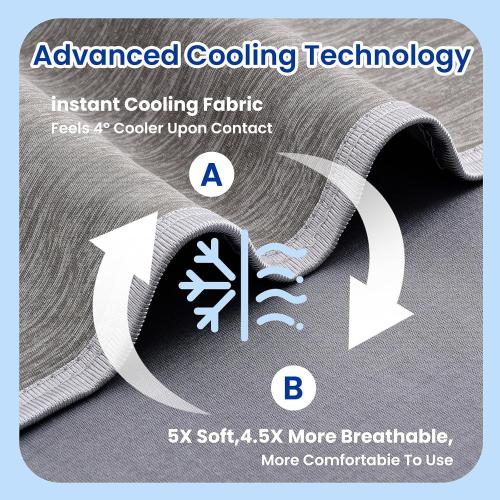 Topcee Cooling Blanket (90x90Queen Size) for Sweats Absorbs Heat to Keep Adults Cool on Warm Nights, Q-Max 0.5 for Hot Sleepers, Ultra-Cool Lightweight Blanket for Bed