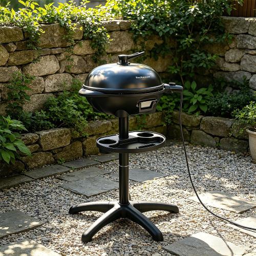 Electric Grill, Techwood 2-in-1 Portable Indoor/Outdoor Grill, 1750W Removable Stand Grill with Nonstick Plate, Electric Griddle for Camping, Patio & Backyard, Stand/Tabletop Options for Cookouts