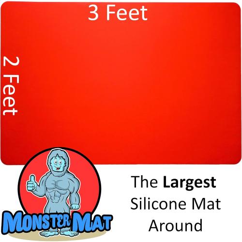 MonsterMat 36x24 Inch Extra Large Silicone Table Protector Craft Mat for Painting, Clay, Projects, Arts and Crafts and More. Easy Clean Up and Rolls for Storage. Largest Mat Available