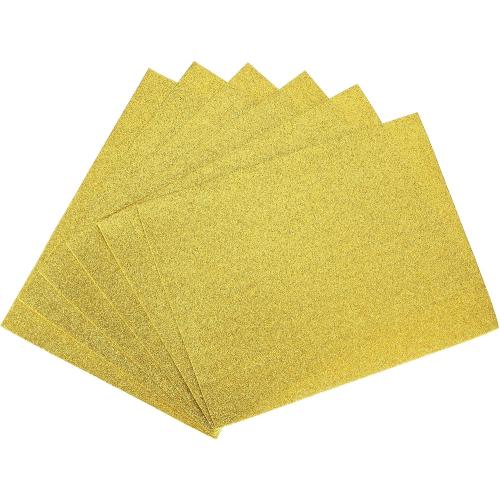 uxcell Gold Tone Shiny EVA Foam Sheets Thick for Crafts DIY Project 6pcs
