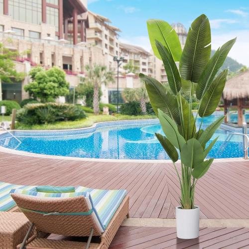 Size  7.2Ft Large Artificial Trees Size  7.2Ft Silk Bird of Paradise Big Tall Fake Plants Faux Green Silk Floor Potted Plants for Home Living Room Office Decor Indoor Outdoor…