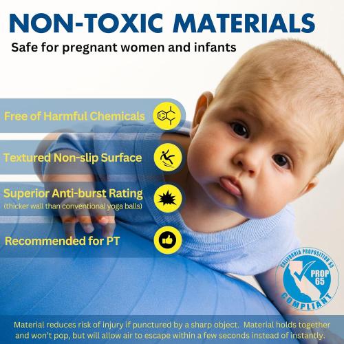 ProBody Pilates Exercise Ball - Multiple Sizes Gym Grade Balance Ball for Fitness, Yoga, Workout, Pregnancy & Physical Therapy