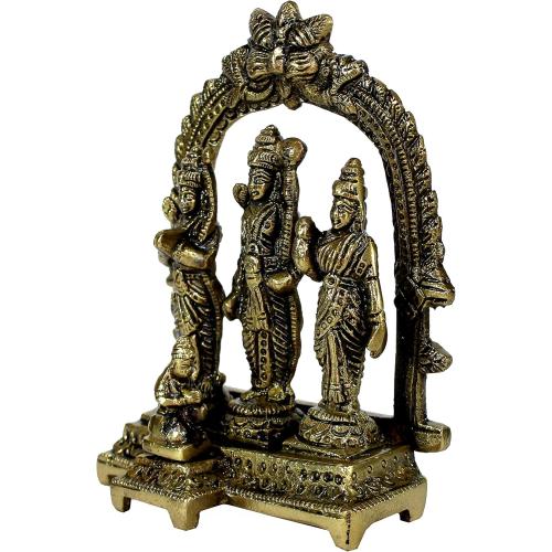 Size  5.5 Brass Ram Darbar (Rama, Sita, Laxman, Hanuman) Murti Idol Statue Sculpture