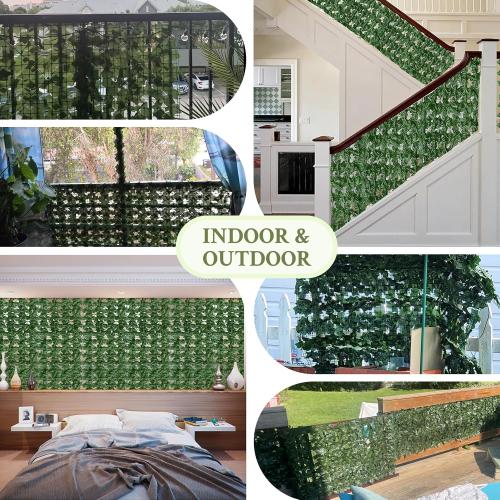 Artificial Ivy Privacy Fence Wall Screen,40X120 in UV-Anti Faux Greenery Backdrop Ivy Vine Leaf Hedges Fence Panels for Patio, Balcony, Garden, Backyard Indoor Outdoor Green Wall Decor