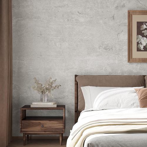 Industrial Limewash Concrete Wallpaper Peel and Stick for Bedroom Bathroom 15.7 x 78.7 Self Adhesive Grey Cement Wallpaper Waterproof Removable Concrete Contact Paper for Countertops Walls
