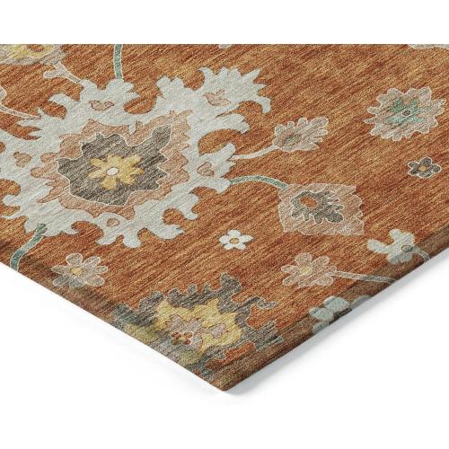 Addison Rugs Chantille ACN753 Orange 1'8 x 2'6 Indoor/Outdoor, Machine Washable, Easy Clean, Non Shedding, Bedroom, Living Room, Dining Room, Kitchen, Patio Rug