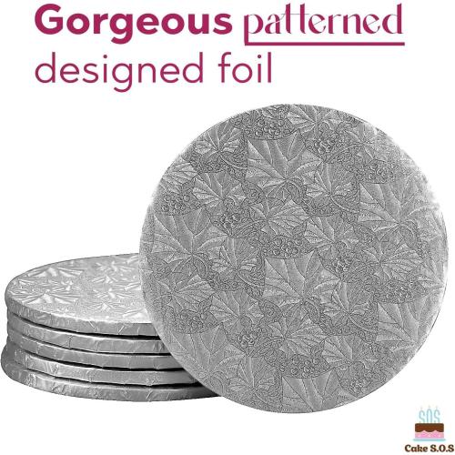 16 inch Silver Round Sturdy Cake Board Drums for Displaying Cakes, 1/2 inch Thick, (1-Pack)