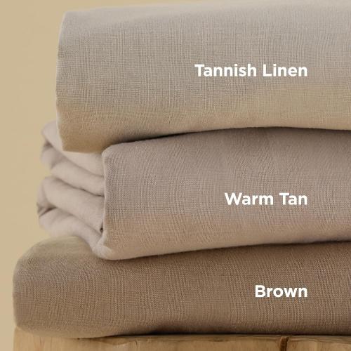 Light Khaki Bedsure Linen Duvet Cover California King - Linen Cotton Blend Bedding Set, Soft & Cozy, 3 Pieces, 1 Duvet Cover 104x98 and 2 Pillowcases, Light Khaki Color Cooling Bedding, Comforter Sold Separately