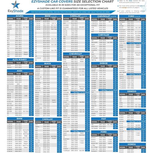 EzyShade 10-Layer Waterproof Sports Car Cover. See Vehicle Size-Chart for Accurate Fit. All Weather Full Outdoor Covers. Porsche Z4 370Z BRZ 86 TT Classic Cars Sun Snow Rain. Size C2 (See SizeChart)