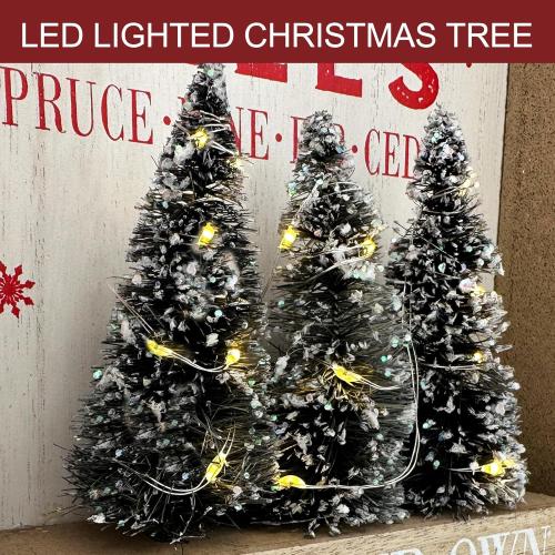 Christmas Decorations for Home Farmhouse LED Lighted Farm Fresh Christmas Tree Decor with Timer Wooden Table Winter Sign Winter Vintage Holiday Block Vintage Holiday Block Xmas Party Decor