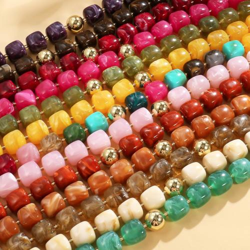 Colorful Chunky Necklaces for Women Multicolored Large Square Resin Beads Necklace Trendy Bold Statement Beaded Necklace