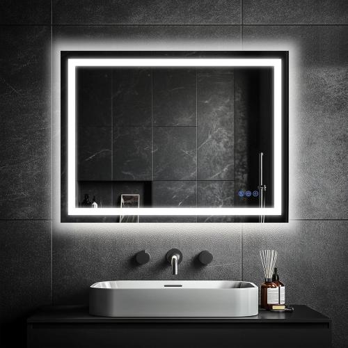 Antok 24x36 LED Bathroom Mirror with Lights, Backlit   Front Lit Vanity Mirror with CRI>90, Dimmable Anti-Fog Smart Mirror with Memory Function, 3 Color Temperatures, Shatterproof Tempered Glass, ETL