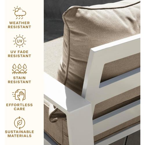 Honeycomb Outdoor Heritage Deep Seat, 24 x 23, Cabana Stripe Tan Chair Cushion with Removable Cover, for Patio Furniture