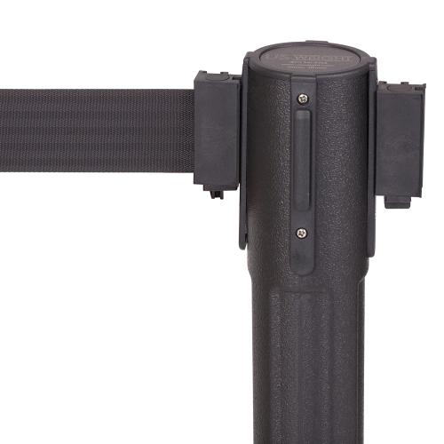 US Weight Sentry Stanchion with Retractable Belt, Easy Connect Assembly, Black, 6.5' Belt (2 Pack)