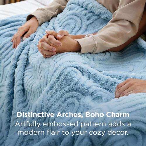 Bedsure Blue Throw Blanket for Couch - Super Soft & Cozy Summer Blankets for Women, Fluffy Fleece Throw for Girls, for Women, Ideal for Room, Home & Bedroom Decor, 50x60 Inches