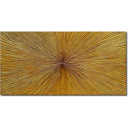Gold 23x46 NANKAI 23x46 inch modern abstract wall art oil paintings, hand-painted 3D gold texture paintings, large home bedroom living room corridor wall decorative art works