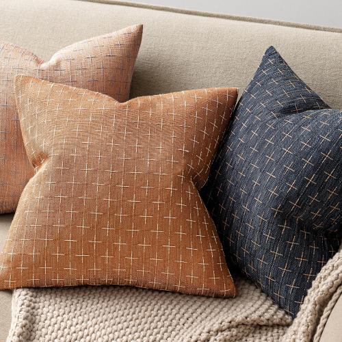 MIULEE Pack of 2 Decorative Burlap Linen Throw Pillow Covers Farmhouse Pillowcases Modern Rustic Woven Textured Cushion Cover for Sofa Couch Bed 18x18 Inch Brick