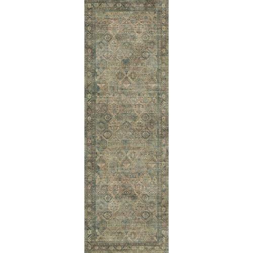 GENIMO Runner Rug 2x5, Non Slip Vintage Hallway Runner Rugs, Low Pile Lightweight Machine Washable Mat for Hallway, Entryway, Bedroom, Kitchen and Corridor, Blue Blush
