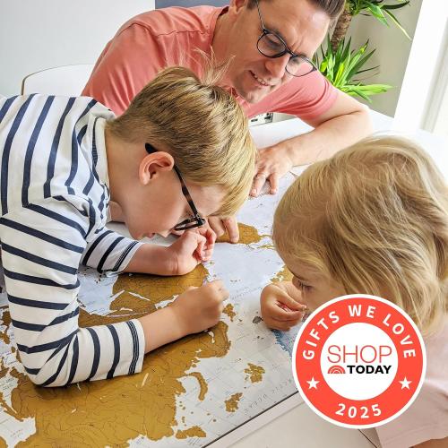 Scratch The World ® Travel Map - Frameable Scratch Off World Map Poster - X-Large 23 x 33 - Maps International - 50 Years of Making Maps - Updated 2025 - Cartographic Detail Featuring Country & State Borders