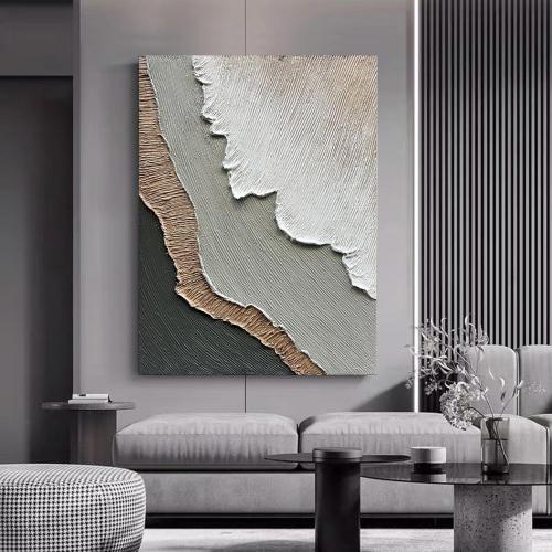 NANKAI Art Hand-Painted Beach Wave Landscape Oil Painting 40x28 Inch Abstract Wall Decorative Art