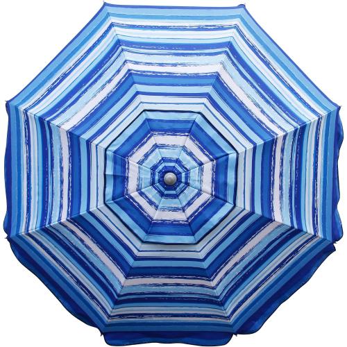 Blissun 7.2' Beach Umbrella with Sand Anchor, Outdoor Portable Beach Umbrella for Sand with Tilt Pole, Carry Bag, Air Vent
