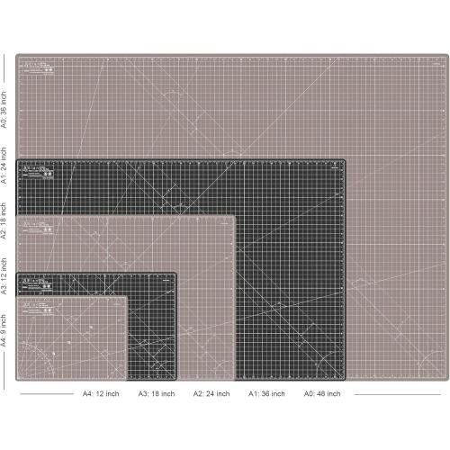 Elan Cutting Mat A0 Black & Taupe, Extra Large Self Healing Cutting Mat 36 x 48 Inch, 5-Ply Craft Board Black, Hobby Board for Crafts 36x48 Inch