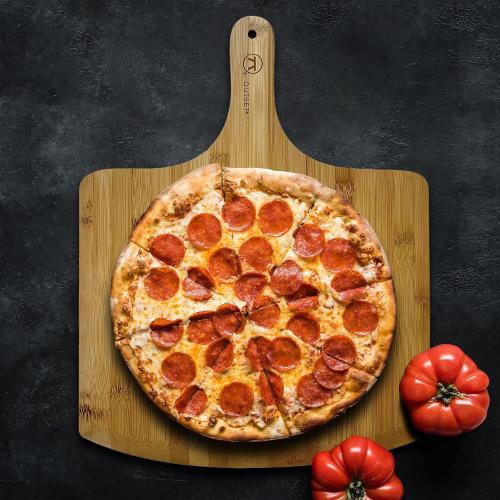 Outset Pizza Peel, Extra Large Bamboo Pizza Paddle, 18 x 14, Tan