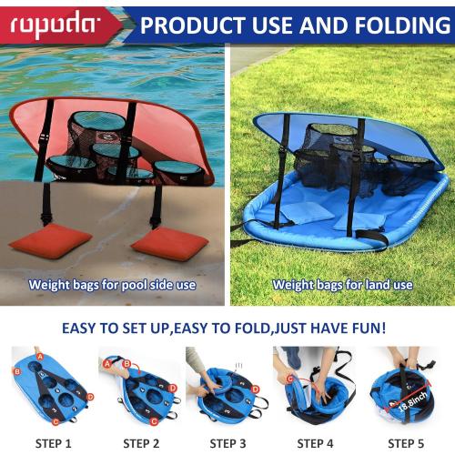 ropoda Pool Cornhole Board Set, 3ft x 2ft Corn Hole Games for Adults, Cornhole Set Floating, Pool Games for Adults, Water and Land Dual-Purpose, Easy Setup, Beach Toys for Family, Beach/Lawn Toys