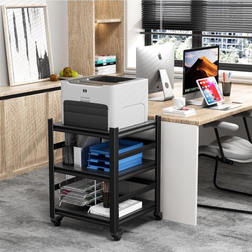 Printer Stand with Wheels,2-Tier Printer Table with Adjustable Storage Shelf for Home Office,Rolling