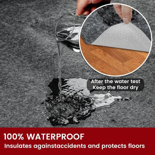 Waterproof Rug Pad, 10x14 ft Area Rug Non-Slip Carpet Pad, 1/4 Thick Non-Slip Rug Pads for All Floors and Finishes, Felt Pad for Hardwood Floors, Keeps Carpets in Place Soft and Safe